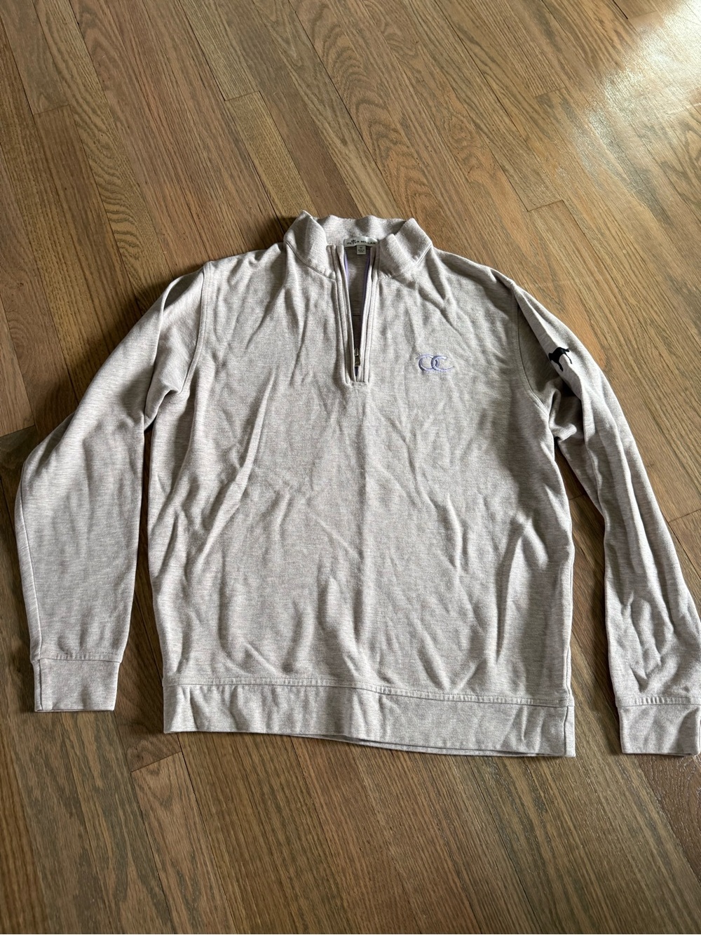 Peter Millar Light Heather Gray Quarter-Zip Sweater